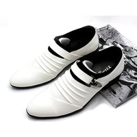 brand new korean style hair stylist mens shoes white pointed leather shoes wedding shoes british mens casual shoes