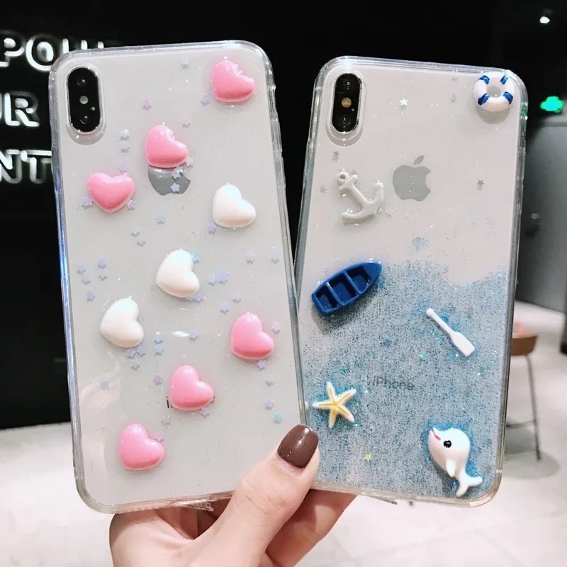 Cloud accessories mobile phone case for iPhone X XS XR XSMax 8 7 6 6S PluS transparent epoxy anti-fall protection back cover |