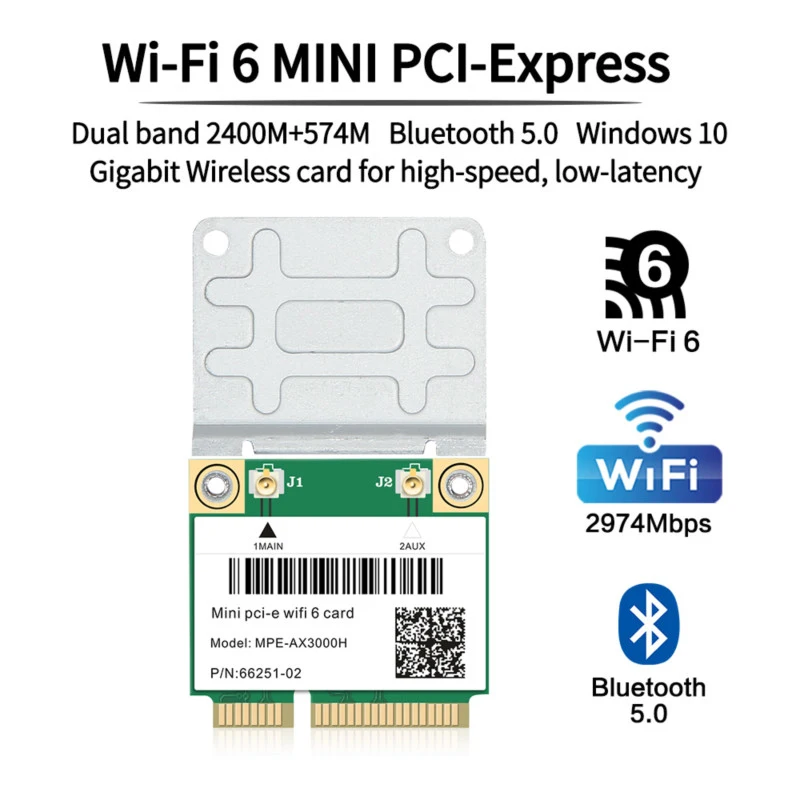 3000 Мбит/с Wi-Fi 6 сетевой Wlan Wifi6 карта Bluetooth 5 2 двухдиапазонный 802.11ax/ac беспроводной