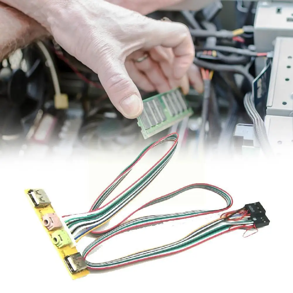 

Power Supply Cable Adapter 2 Usb Pc Computer 6.8cm Audio Usb Port Earphone Pcb Replacing Cables Mic Port Front Divisor Rj45