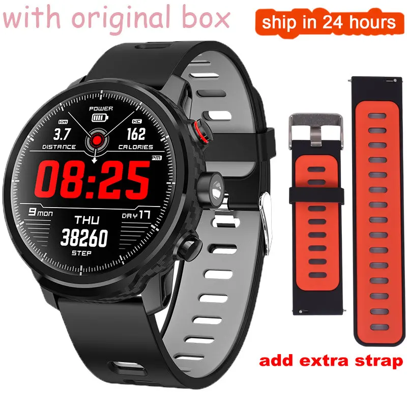 add extra strap Горячая L5 Смарт-часы Водонепроницаемый Для мужчин Смарт-часы Bluetooth браслет Android напоминание сердечного ритма шагомер плавательный Ip68 - Цвет: add extra strap