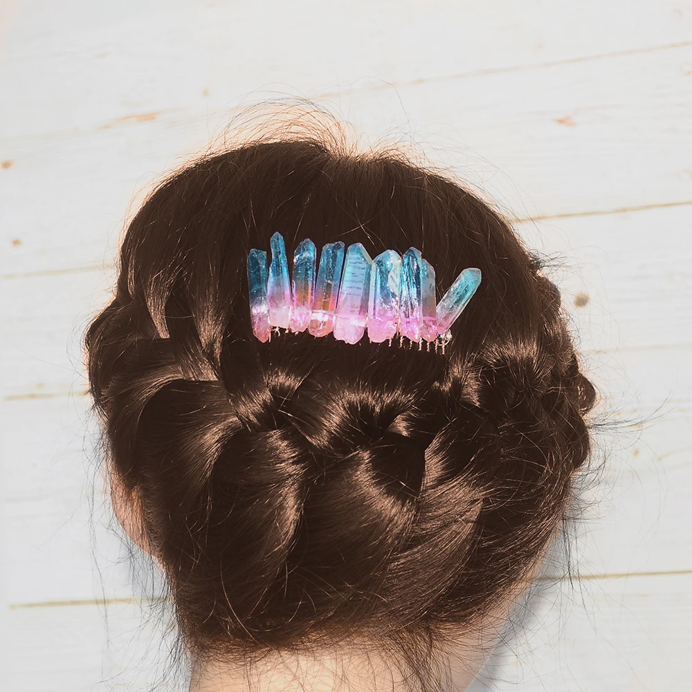 Расчески для волос с кристаллами свадебные аксессуары гребешок в виде тиары