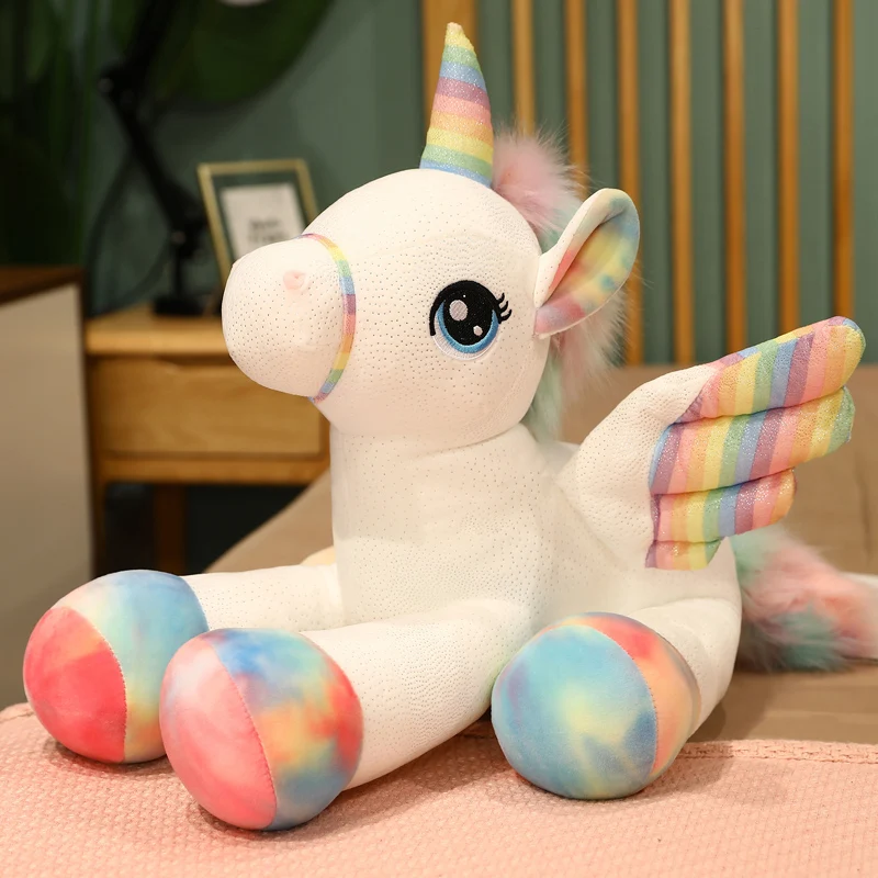 

Colorful Pegasus dolls ranging from 40 to 110 cm Various models of cute healing bedside dolls decorations Cushions Birthday gift