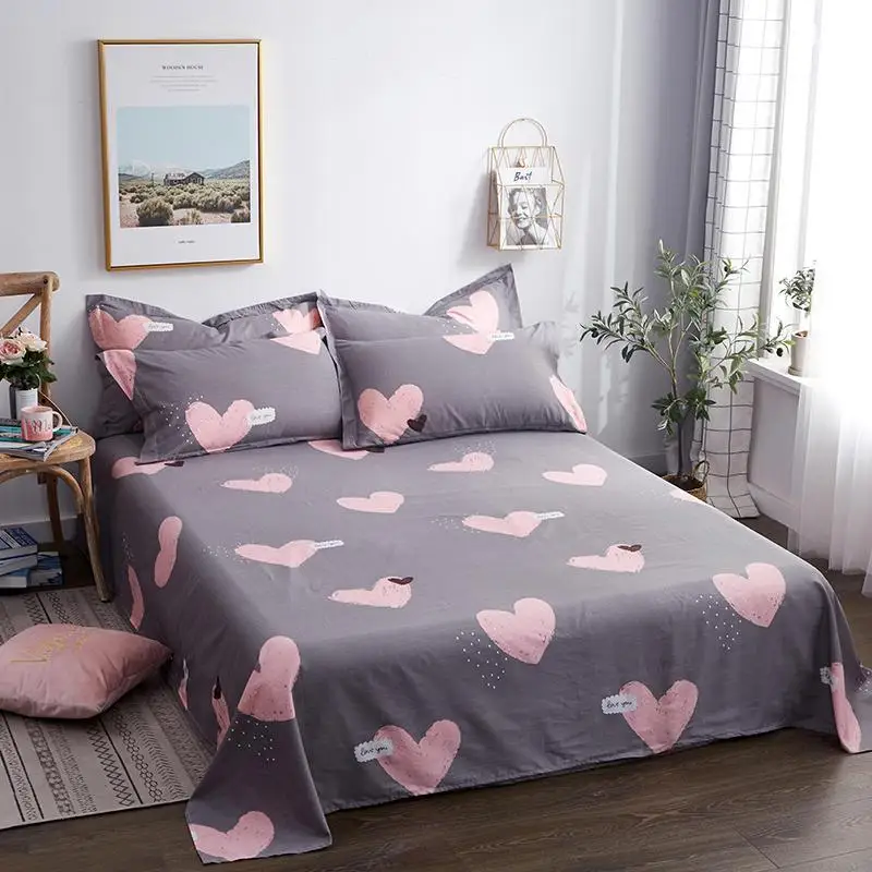 J 100% Pure Cotton Fashion Bedding Set luxury Pink love Family Sheet Duvet Cover Pillowcase Full King Single Queen bed set | Дом и сад