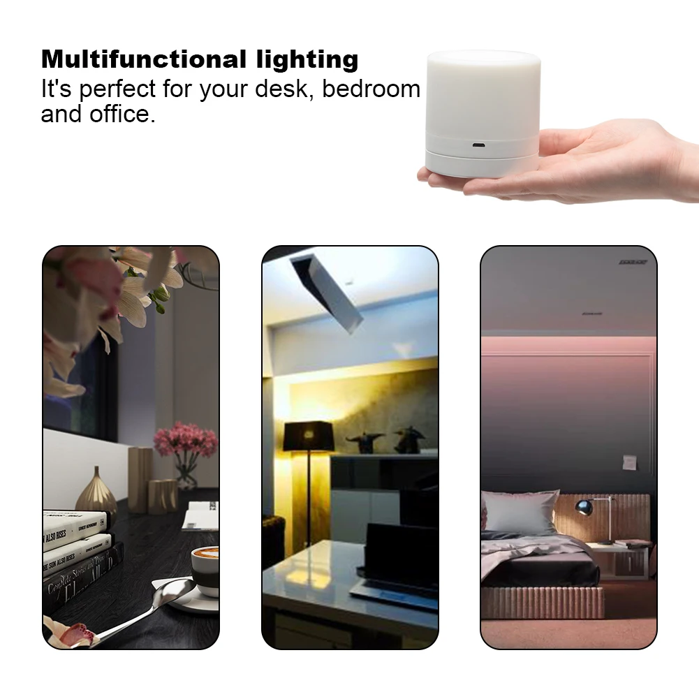 

Touch Control Night Light Basement Bedside Living Room For Bedroom Home Office 7 Colors Changing Portable Table USB Rechargeable