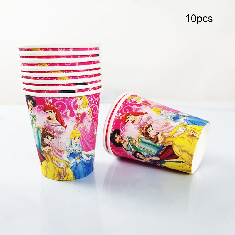 Suministros de fiesta de cumplea&ntilde;os para ni&ntilde;os y ni&ntilde;as, Set de guirnalda de papel de Disney, platos, tazas, decoraci&oacute;n para Baby Shower, 61 piezas-1