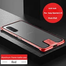 Shockproof Frameless Metal Armor Phone Case For Sony Xperia 5 II Case Push-Pull Matte PC Cover Funda For Sony Xperia 1 5 II Case