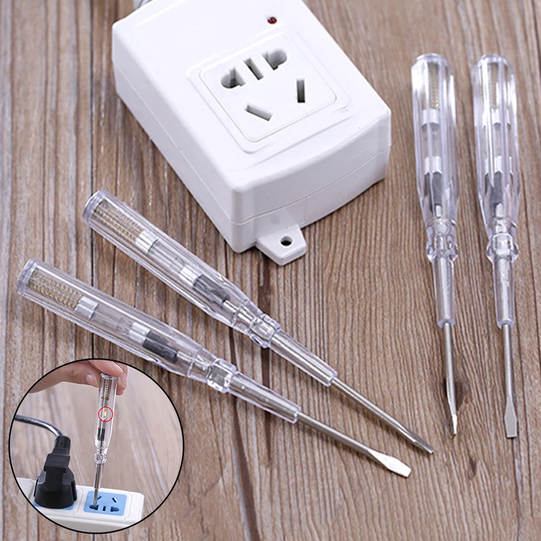 

New 1 PC AC/DC Plastic Induced Electric Tester Screwdriver Probe With Indicator Light Voltage Tester Pen Detector