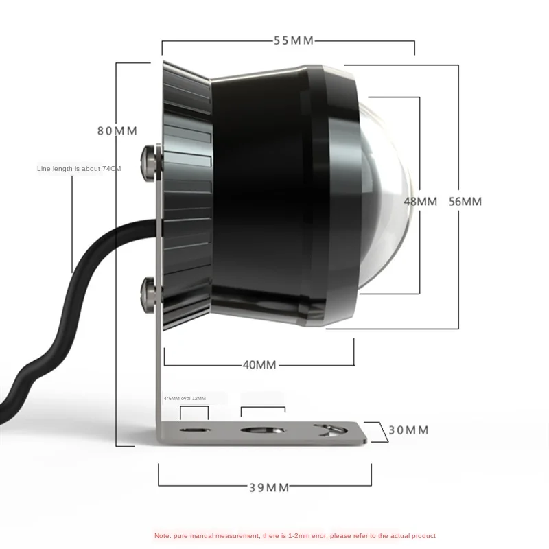 1 шт. мотоциклетные головной светильник Алюминий 10W 12V 80V 5000LM водонепроницаемый
