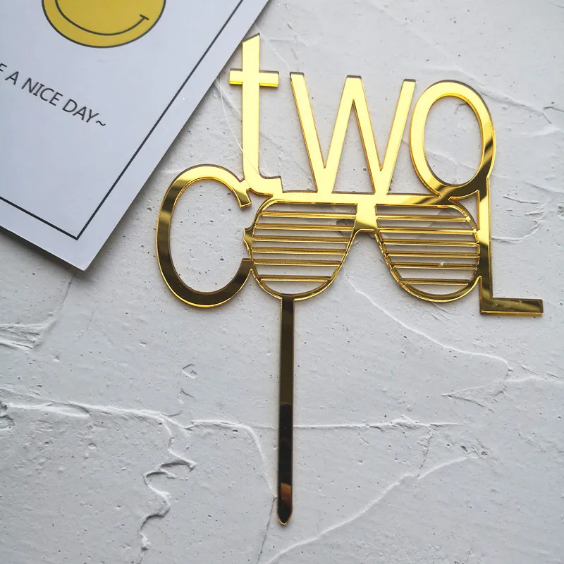 Детский акриловый душ два классных Топпер для торта С Днем Рождения милые флаги F1