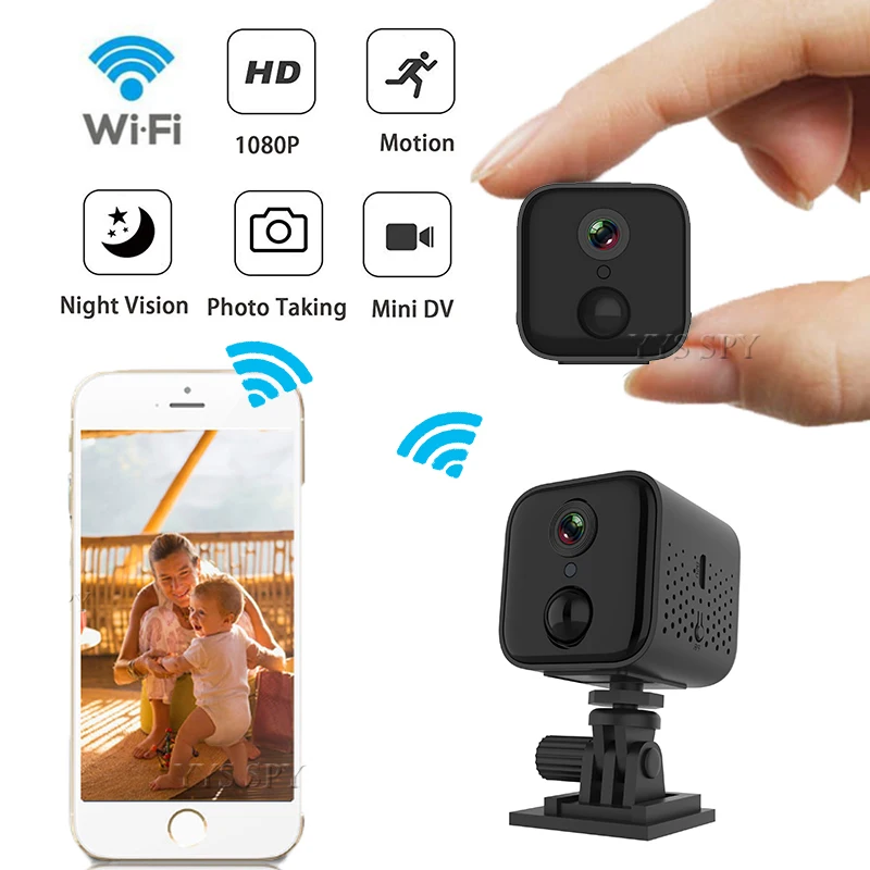 Мини-камера видеонаблюдения 1080P Wi-Fi IP PIR ночное видение обнаружение движения
