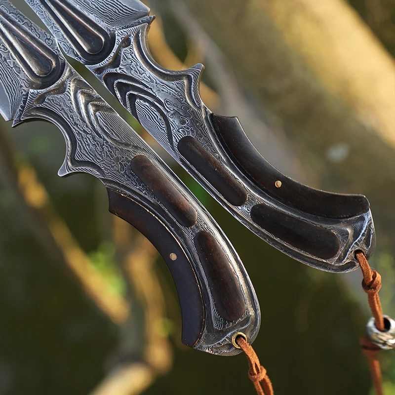 Японский нож ALVELY из дамасской стали ручной работы тактический боевой охотничий с
