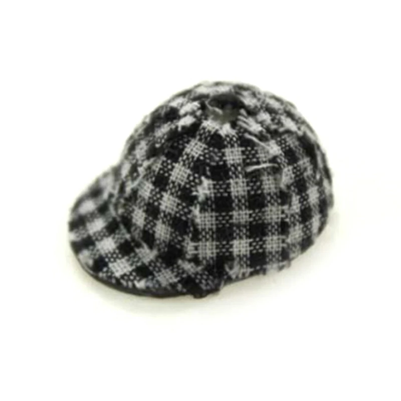 

New 1:12 Miniature Plaid Cap Dollhouse Decoration Dolls Accessories