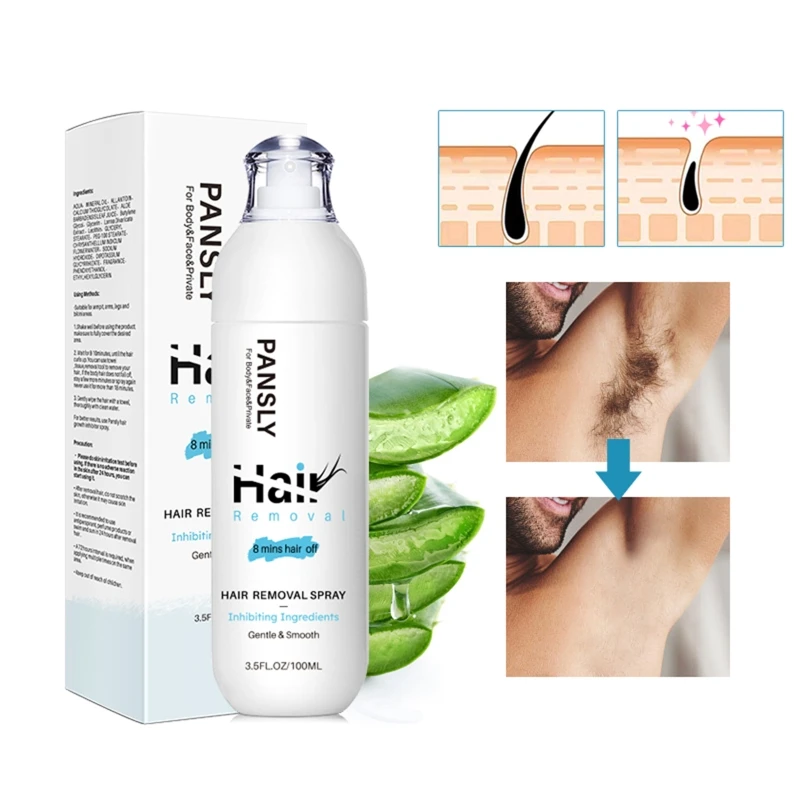 

Q81B 100ml Hair Growth Inhibitor Facial Removal Cream Spray Beard Bikini Legs Body Armpit Painless Non-Irritating