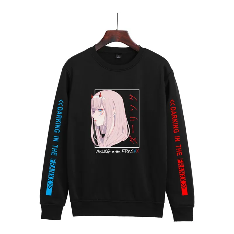 

Darling In The Franxx Men Women Unisex Hoodies Sweatshirts Zero Two Striped Hooded Sweatshirt Pullover Tops