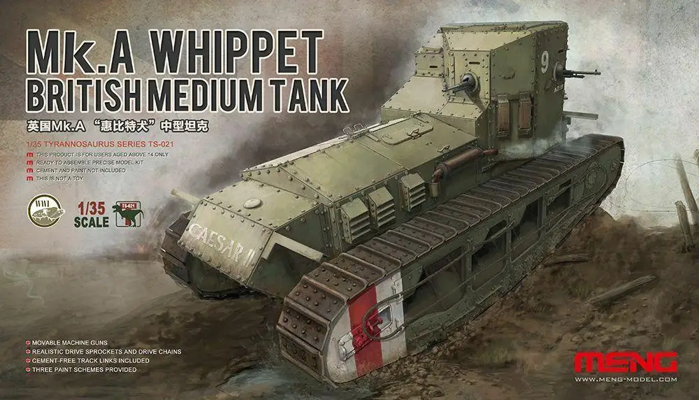 Meng TS-021 модель 1/35 Британский средний танк Mk. Комплект новой модели Whippet |
