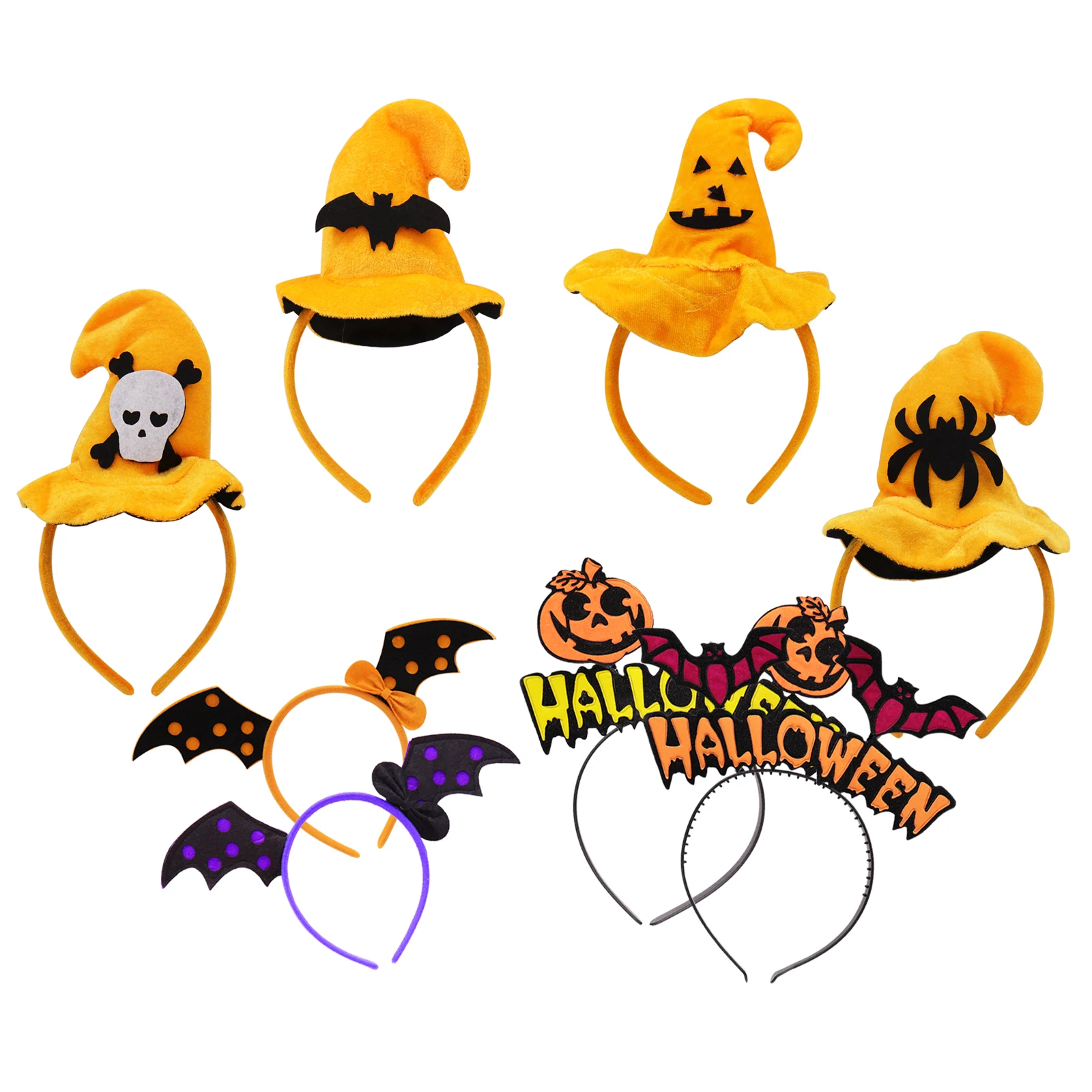 1 шт. милые повязки для волос на Хэллоуин скелеты летучие мыши крылья тыква