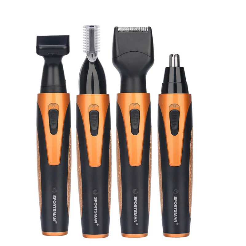 

4 in 1 Portable Rechargeable Nose Ear Hair Trimmer Set Wireless Men Cutter Beard Shaver Face Eyebrow Nose Hair Removal Device