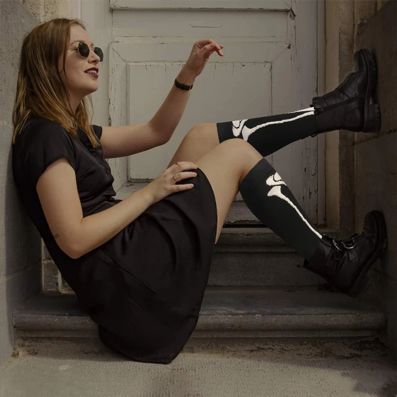 

Носки женские/мужские длинные компрессионные до бедра, удобные чулки выше колена с модным рисунком, 2 шт.