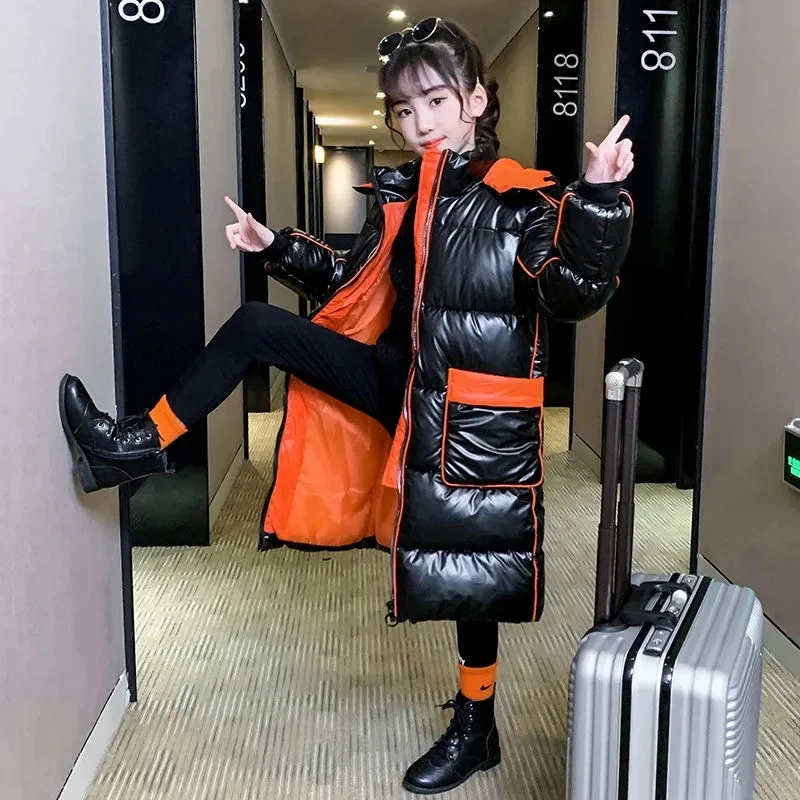 

Детское водонепроницаемое пальто с капюшоном, для девочек-подростков, зимняя парка для морозов до-30 лет, 2022