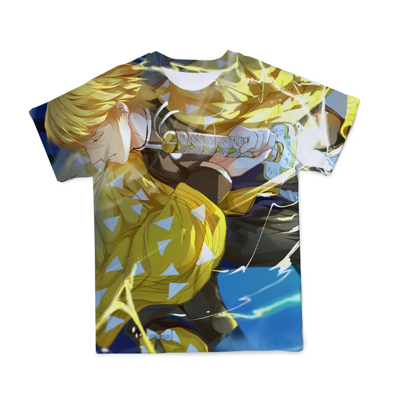 

021 Summer New Style Anime 3D Polyester Men'S Street Wear Casual O-Neck Funny Short-Sleeved T-Shirt