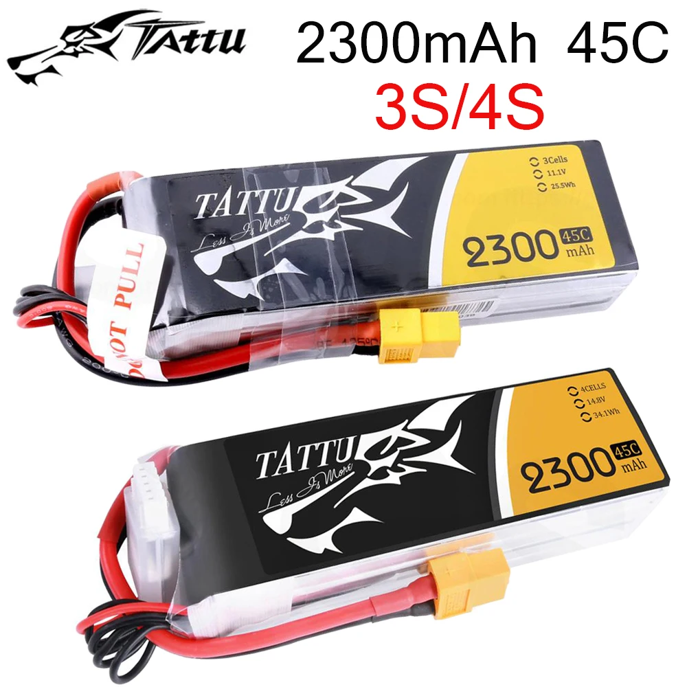 Литий полимерный аккумулятор Tattu 2300mAh Lipo 3S 4S11.1V 14 8 V 45C XT60 Plug FPV Drone Power для рамы