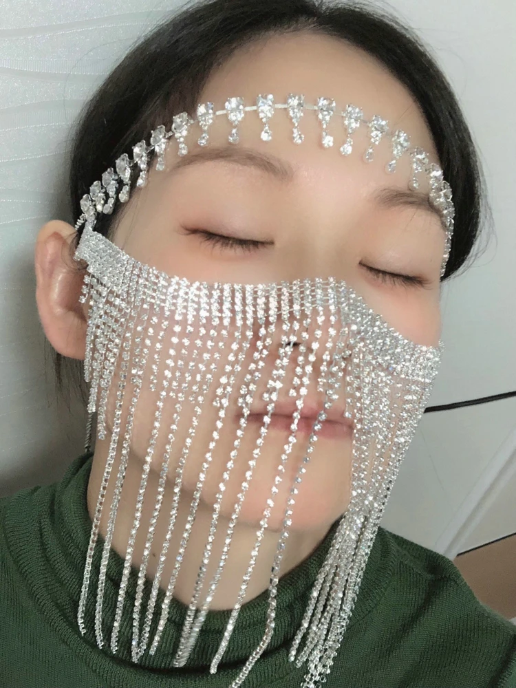 Ожерелье с бахромой для женщин воротник-чокер кисточками и кристаллами