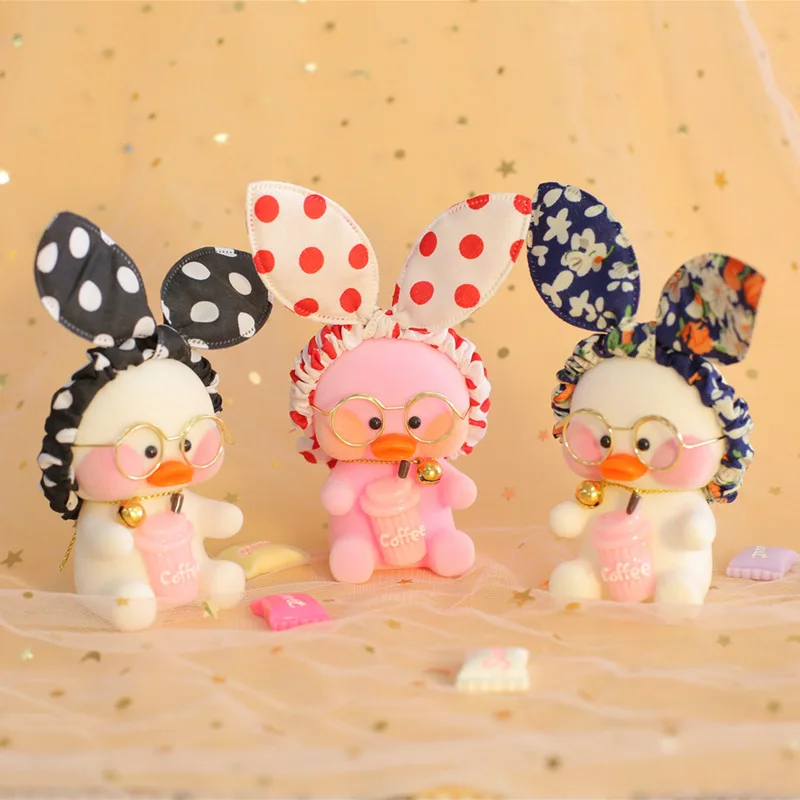 

Kawaii LaLafanfan Cafe Duck Action Figure Toy Cute Mimi Yellow Duck Animal Dolls Keychain Pendant Ornaments Kids Toys Child Gift