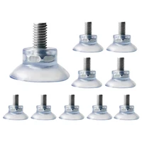 10pcs transparent pvc strong suction cup replacements for glass table tops m8 screw plastic sucker hooks home suction cup hooks