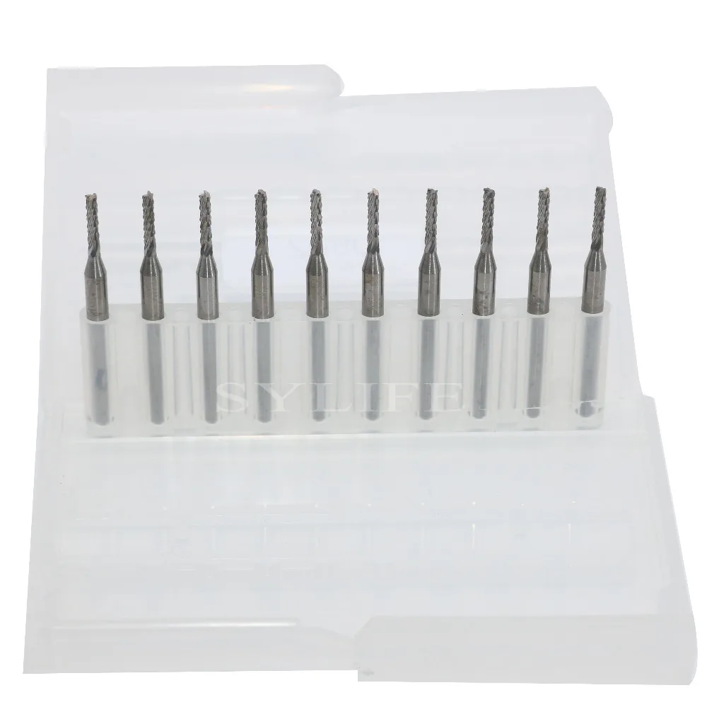 

10pcs 1.7mm End Mill Engraving Bits for CNC/PCB Machinery Rotary Burr