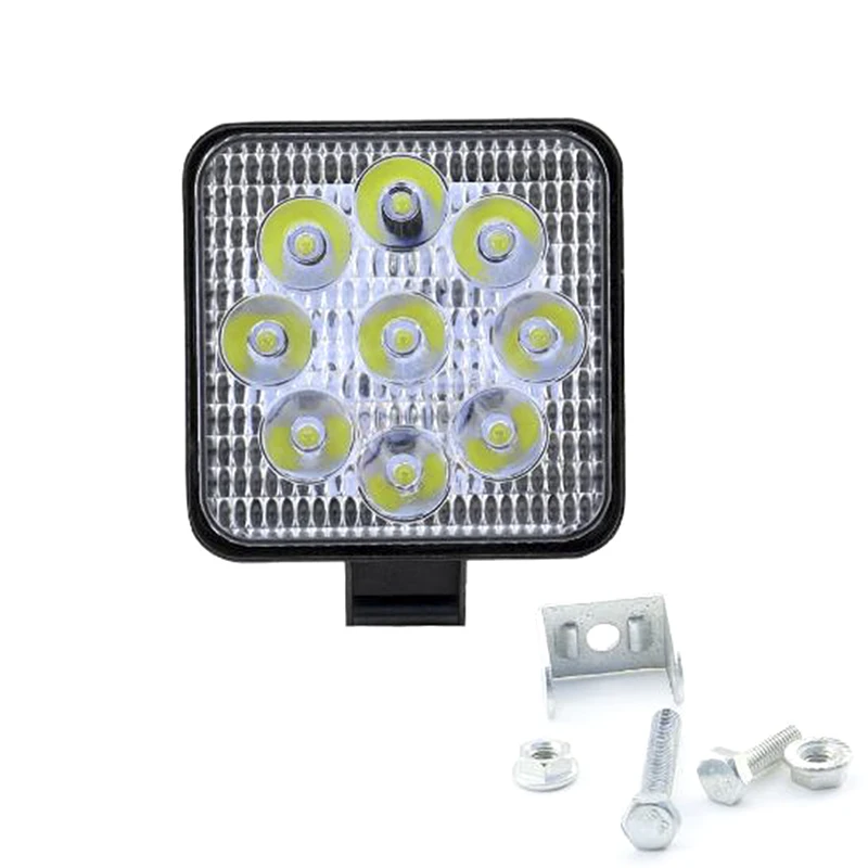 1 шт 27W 2200lm 12-24V IP67 6000K квадратный автоматический светильник светодиодный бар туман