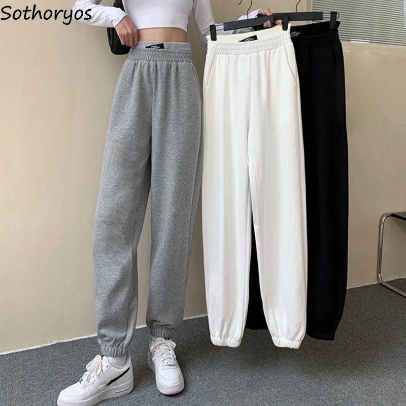 

Pants Women Harem Sweat Pant Female Fashion Loose Popular 4XL Korean Style Casual Solid All-match Simple Chic Elastic Waist