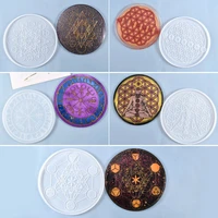 transparent silicone mould dried flower resin decorative craft diy magic circle coaster mold epoxy resin molds for jewel