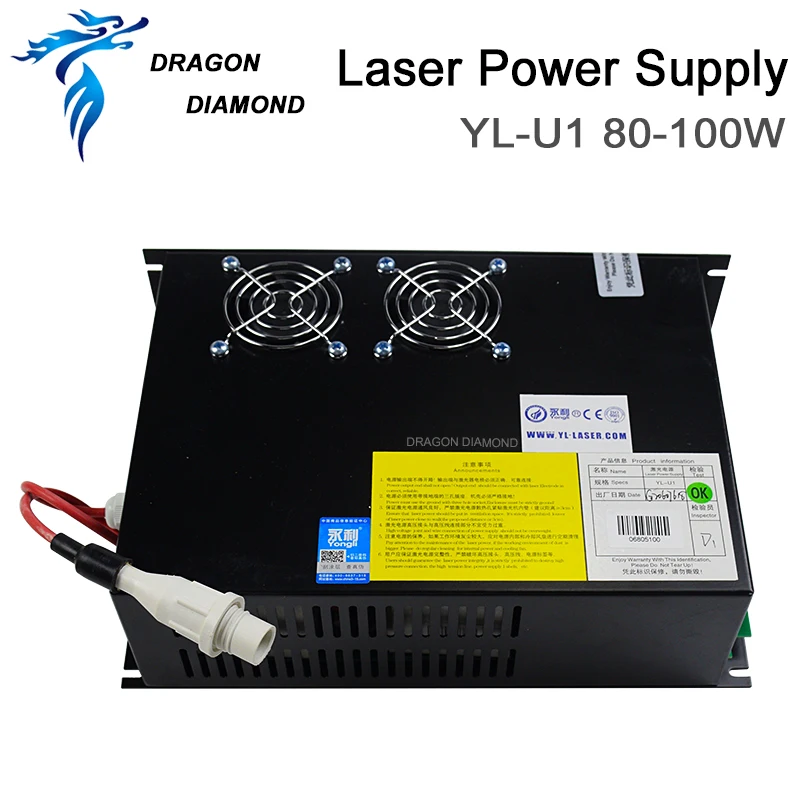 DRAGON DIAMOND YL-U1 100 Вт лазерный источник питания Yongli для 80 Вт-100 CO2 лазерная трубка |