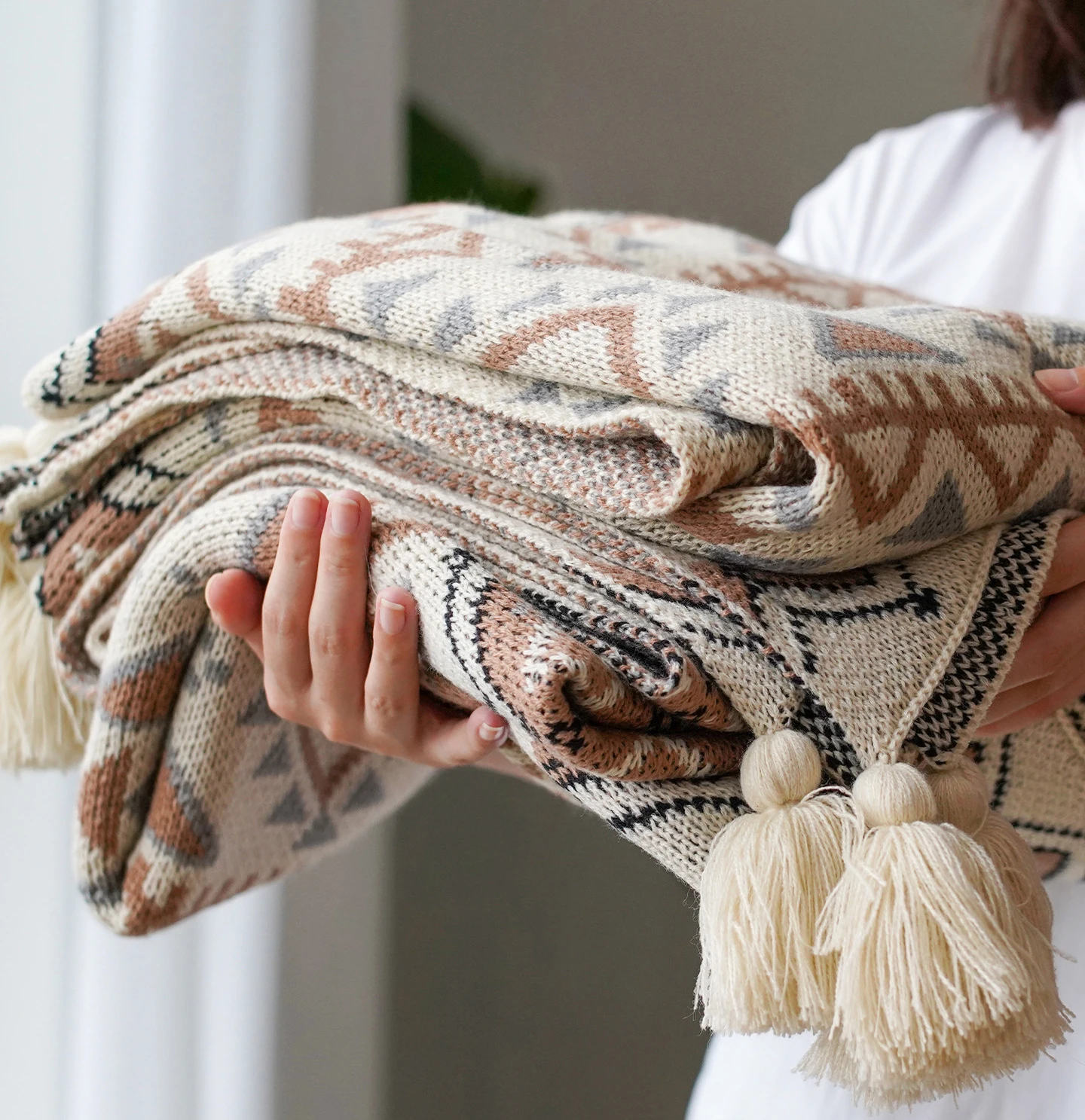

150cm Knitted Blankets Woolen Soft Bedding Crib Stroller Blanket Tassel Sherpa Quilt Travel Blanket Sofa Throw Thread Blanket