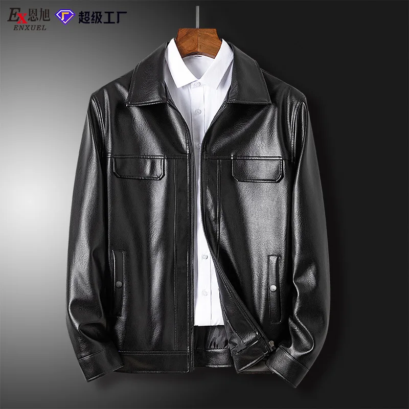 

Casual Men's Genuine Cowhide Leather Jackets Mens Outerwear Korean Style Veste Homme Coat Prom Blazer Velvet Waterproof Zipper