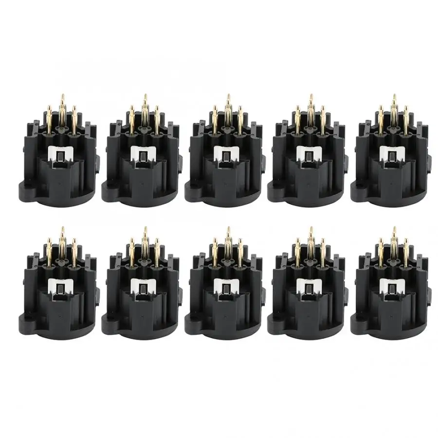10 шт. 3 жильный XLR Штекерный Гнездо аудио разъем монтажный шасси позолоченный