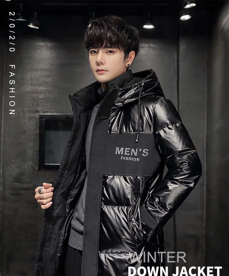 Fashion 2022 Mens Winter White Duck Down Jackets Outwear Waterproof Parkas Shiny Korean Warm Down Coats Top Male Puffer Clothing