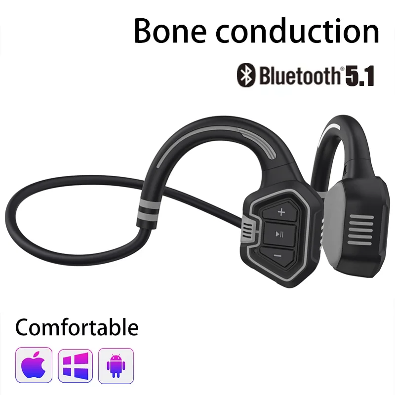 AS9 Bone Conduction Headphone Built-in Memory 16G IPX8 Waterproof MP3 Music Player Swimming Diving Earphone 15 Days Standby New |