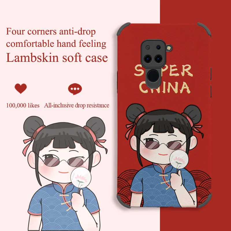

Chinese Girl Case For Xiaomi Redmi 9 Note 9 8 7 Pro K40 K30 Pro Leather Cover