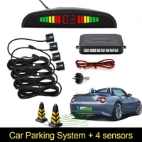 doxingye car auto parktronic led parking sensor with 4 sensors reverse backup car parking radar monitor detector system