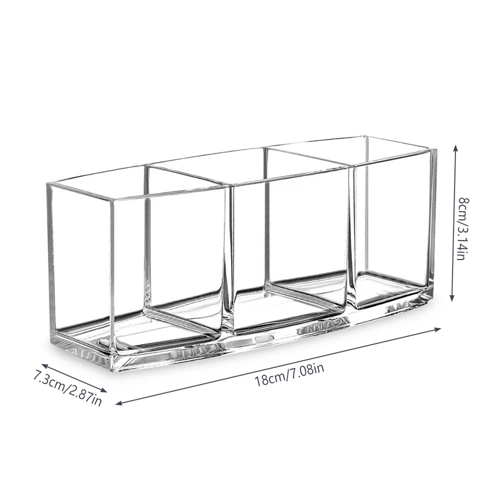 

3 Lattices Cosmetic Make-up Brush Storage Box Makeup Nail Polish Cosmetic Holder Make Up Tools Pen Holder Rack Table Organizer