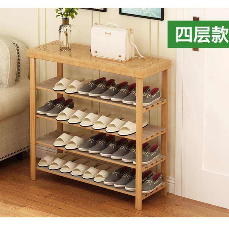 

Shoe rack household solid wood economical simple shoe cabinet door multi-layer dustproof shoe stool simple and modern