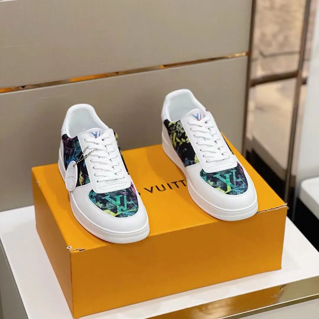 

Men Sneakers Genuine Leather Mixed Color Breathable Flats Men Casual Shoes Lace Up Classic Fashion Luxury Brand Designer