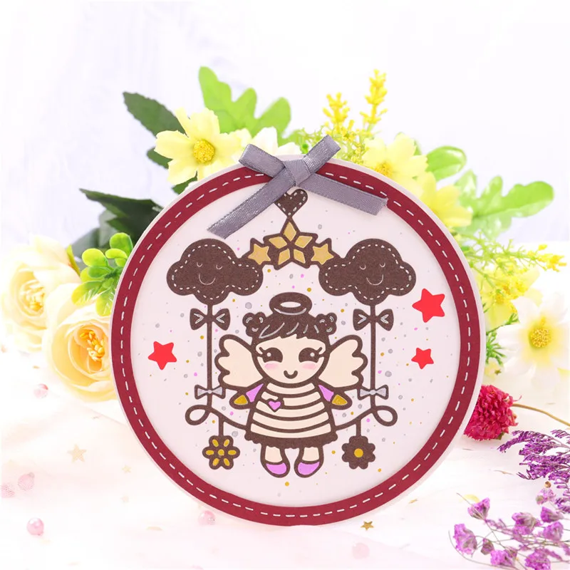 DiyArts Cloud Swing Girl Вырубные штампы новые 2019 ремесленные Скрапбукинг тиснение