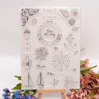 1pc boat coral transparent silicone stamp cutting diy hand account scrapbooking rubber coloring embossed diary decor reusable