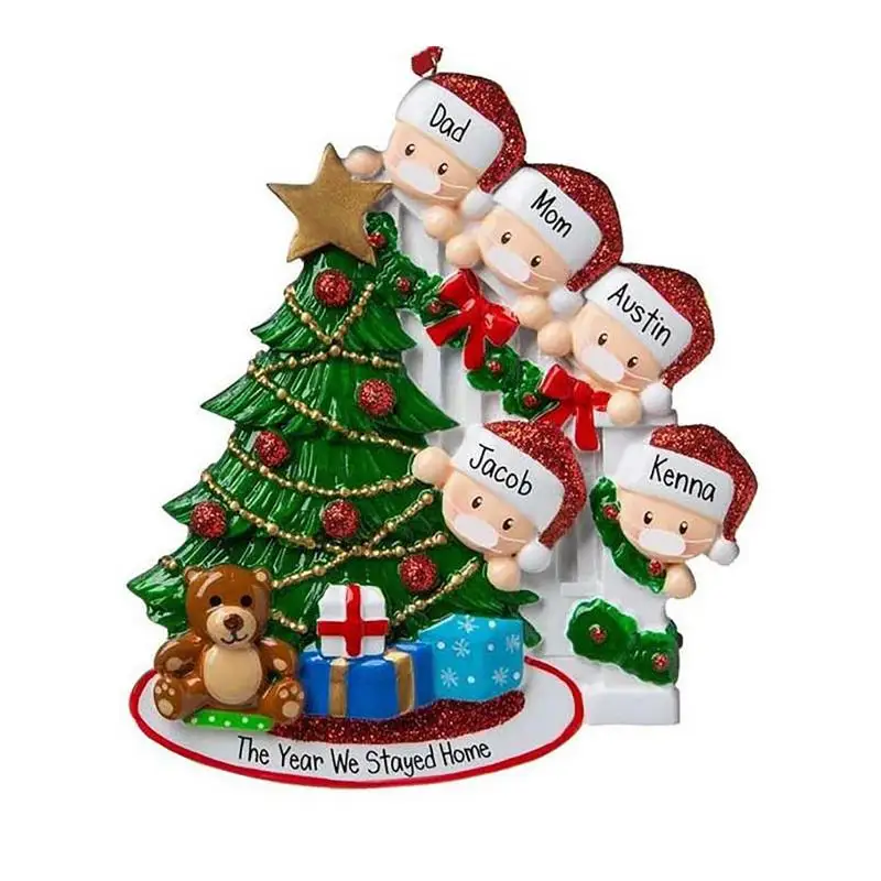 

2-5 People Family Christmas Pendant Personalized Christmas Decorations For Home New Year DIY Santa Customized Names Ornaments
