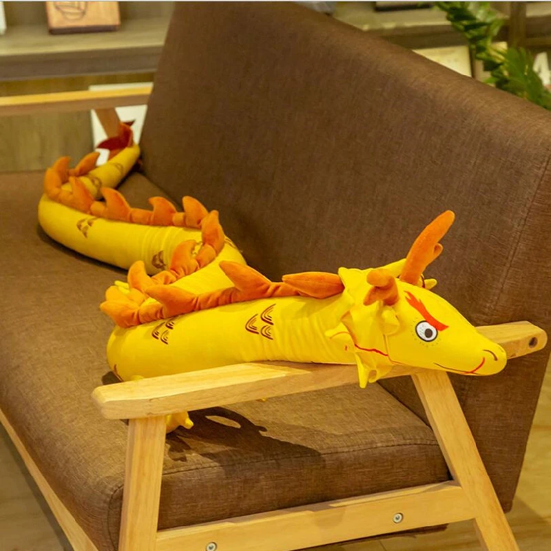 

Simulation Dragon Plush Long Pillow Sofa Waist Cushion Soothing Kids Toys Stuffed Animals Christmas Valentine's Day Gifts