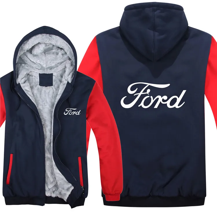 as picture Ford толстовки зимняя Мужская модная повседневная шерстяная флисовая толстовка Ford пуловер Мужское пальто - Цвет: as picture