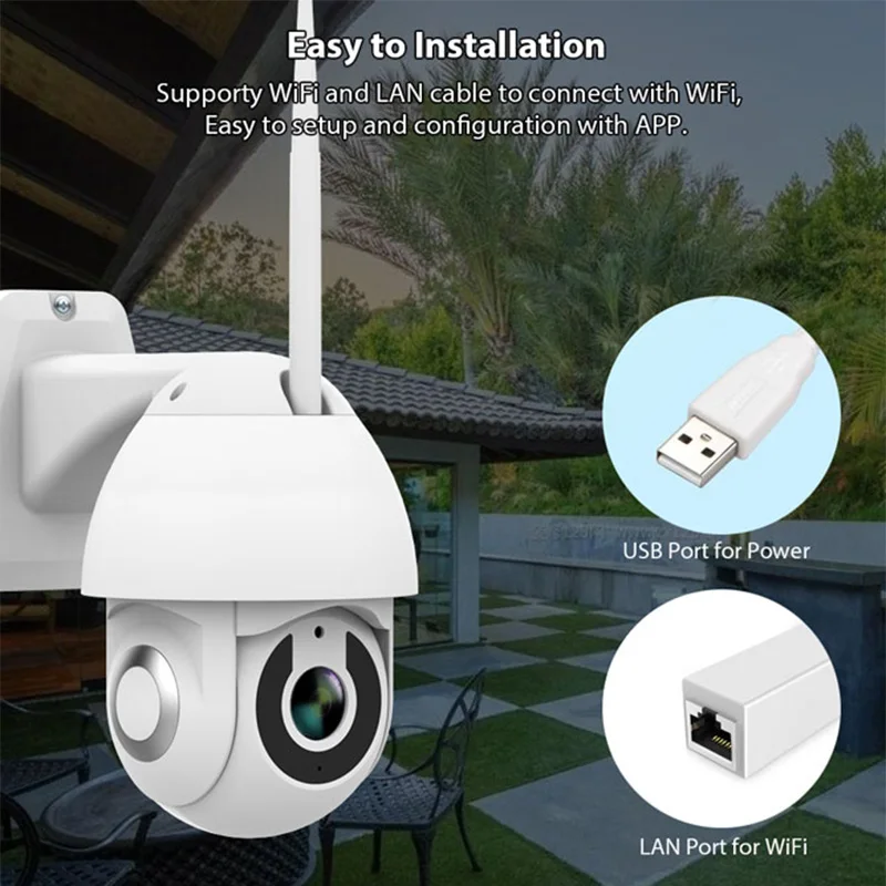 

Tuya 2MP 1080P Outdoor PTZ WiFi IP Camera Speed Dome Surveillance Cameras Waterproof Network WiFi Camera
